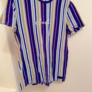 90s style striped shirt